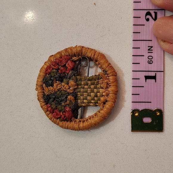 Woven growing tree brooch multicolor - Picture 4 of 4